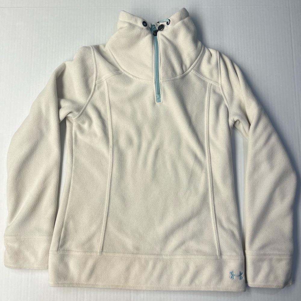 Under Armour Performance White/Cream Fleece Quarter Zip- Small/Petite